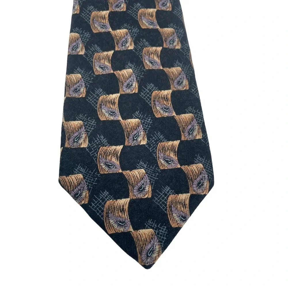 Robert Talbott Best of Class  Neck Tie Black/Gold Sz 58